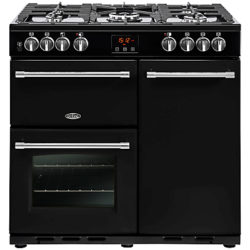 Belling Farmhouse 90DFT Dual Fuel Range Cooker Black